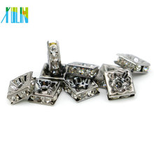 Wholesale IA0303 Nickel Black Tone Plating Suit Bracelets Large Hole Rhinestone Spacer Beads